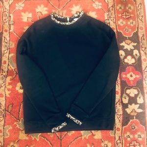 J Crew sweatshirt with leopard ruffles, size XS.